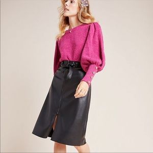 Anthro Bailey 44 Faux Leather zippier skirt